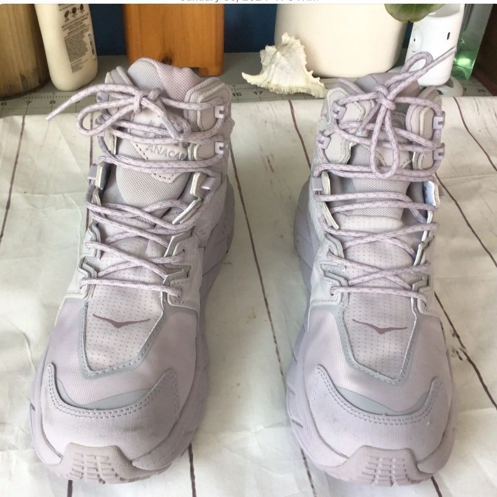 Hoka Women's Athletic Hiking High Top Mountain Trail Race Shoes Light Purple